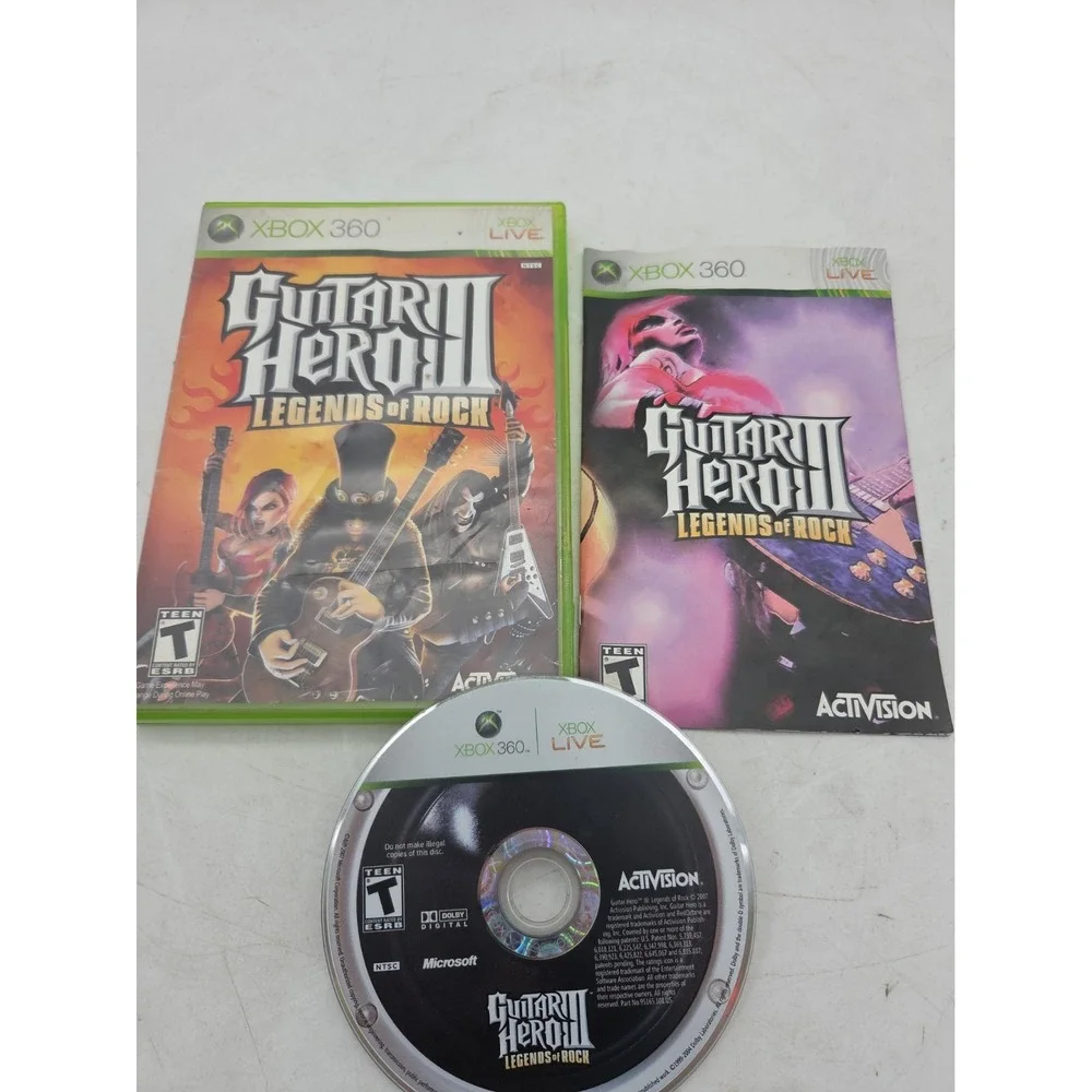 Guitar Hero 3 III Legends of Rock Microsoft Xbox 360 2007 Complete CIB - Tested